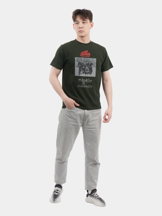 Erkaklar va ayollar uchun futbolka, oversiz, print bilan, unisex, paxta