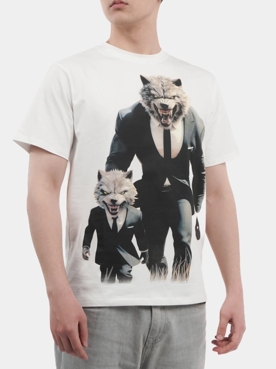 Erkaklar va ayollar uchun futbolka, oversiz, print bilan, unisex, paxta