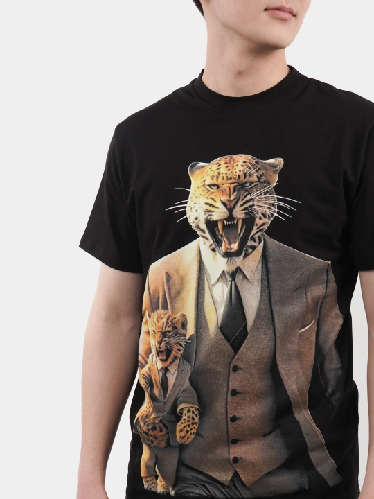 Erkaklar va ayollar uchun futbolka, oversiz, print bilan, unisex, paxta
