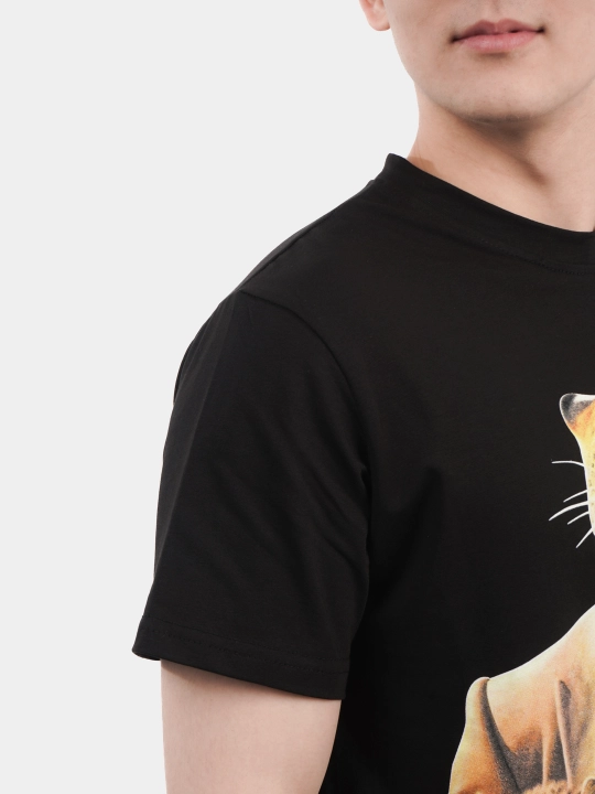 Erkaklar va ayollar uchun futbolka, oversiz, print bilan, unisex, paxta