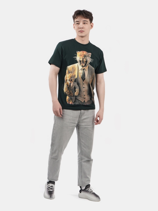 Erkaklar va ayollar uchun futbolka, oversiz, print bilan, unisex, paxta