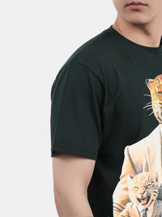 Erkaklar va ayollar uchun futbolka, oversiz, print bilan, unisex, paxta