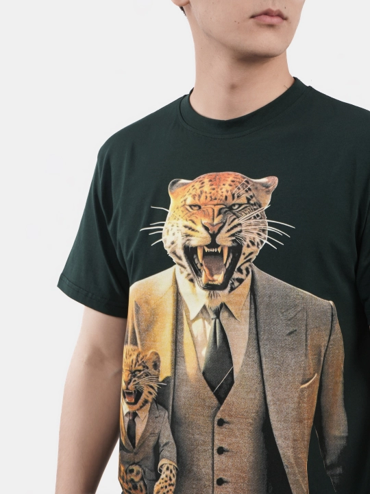 Erkaklar va ayollar uchun futbolka, oversiz, print bilan, unisex, paxta