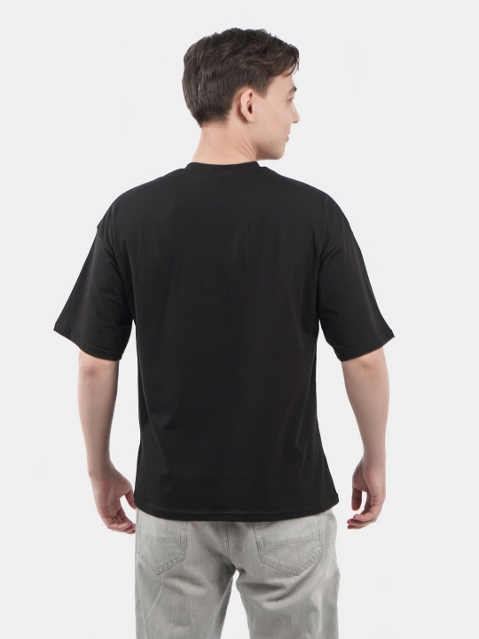 Erkaklar va ayollar uchun futbolka, oversiz, print bilan, unisex, paxta