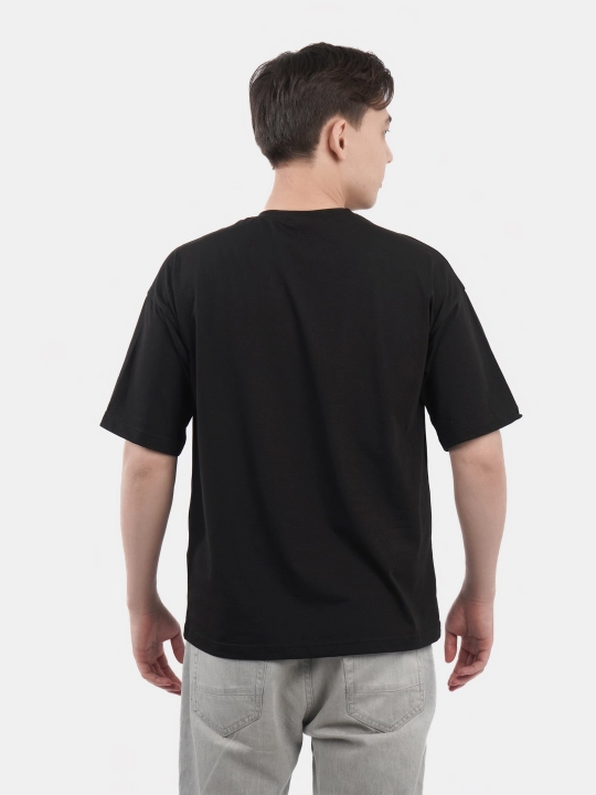 Erkaklar va ayollar uchun futbolka, oversiz, print bilan, unisex, paxta