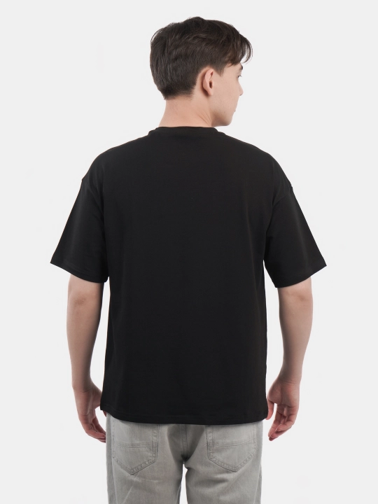 Erkaklar va ayollar uchun futbolka, oversiz, print bilan, unisex, paxta