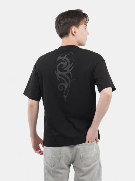 Erkaklar va ayollar uchun futbolka, oversiz, print bilan, unisex, paxta