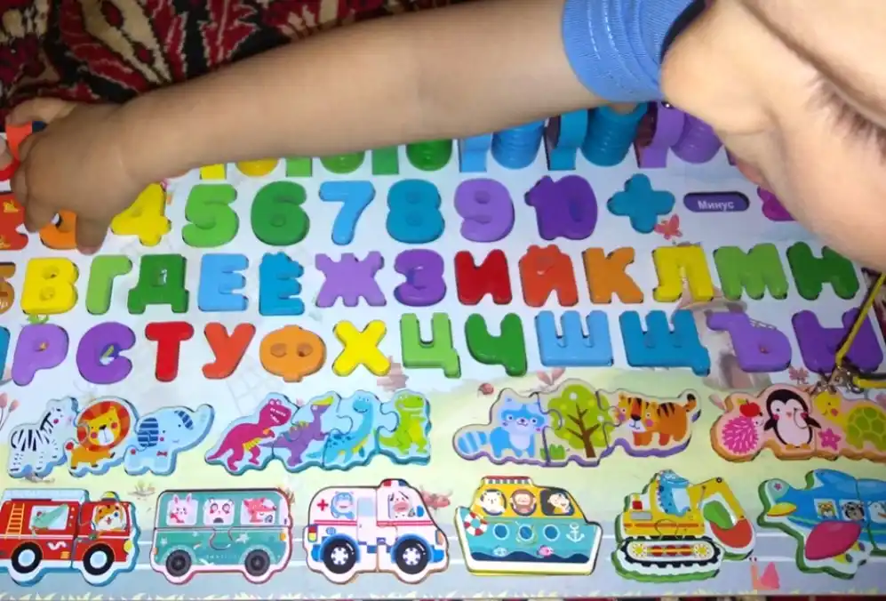 Yog'ochli sorter, o'quv yog'och taxtasi Montessori, magnit baliq ovlash bilan