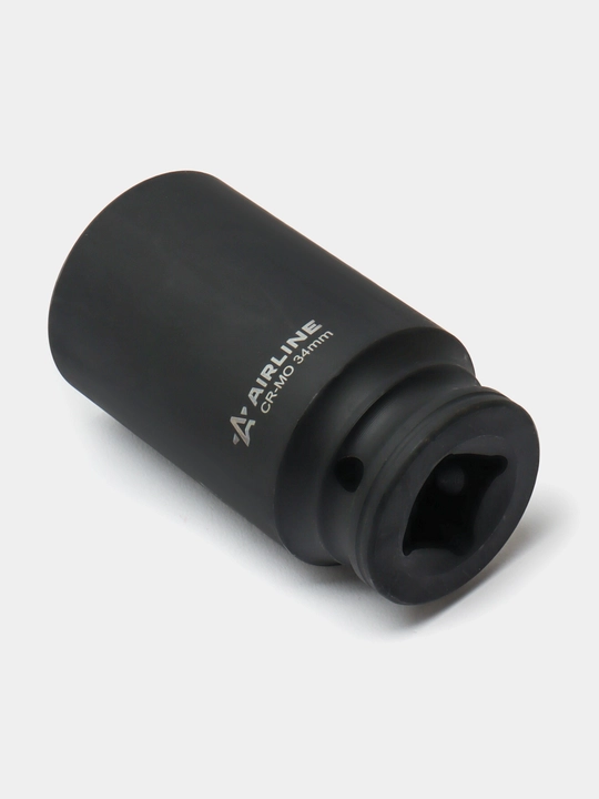 Chuqur zarba boshi 3/4" DR, olti burchakli, 34 mm, L=90 mm, AT-IS34-37