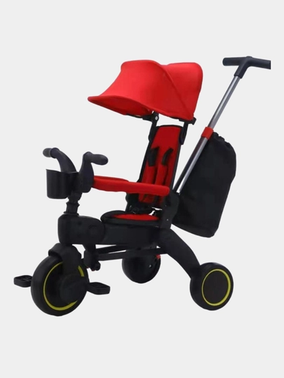 Легкая складная детская велосипедная коляска Luxmom S7 4 в 1 — LUXBABY-LUX1688-КРАСН