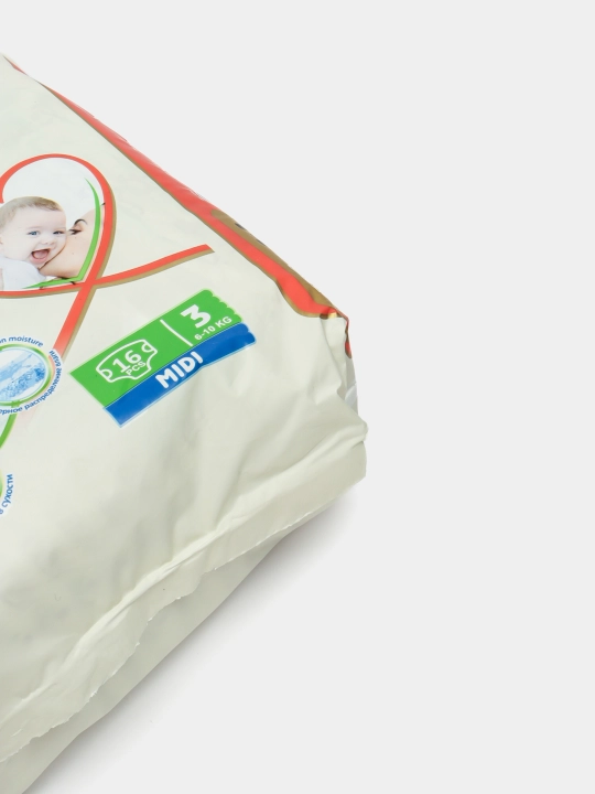 Monchico Eco+ tagliklar, 3-o'lcham, 6-10 kg, 16 dona