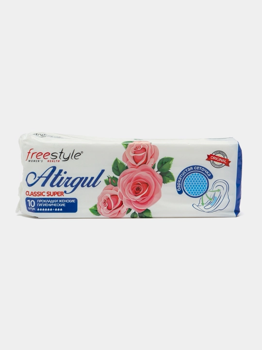 Ayollar uchun gigiena prokladkalari Free Style Atirgul Classic Super, 10 dona