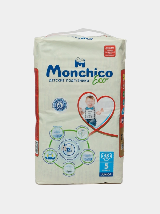 Tagliklar Monchico Eco+ , o'lchami 5 , 12 - 18 kg, 48 dona
