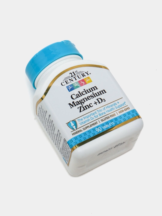 Kalsiy, Magniy, Sink va vitamin D3, 21st Century, 90 ta tabletka