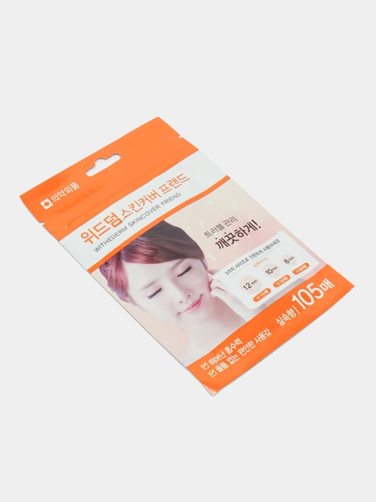 Патчи пластырь от прыщей, акне, угрей на лице Withederm Skin Cover Friend, Корея, 105 шт