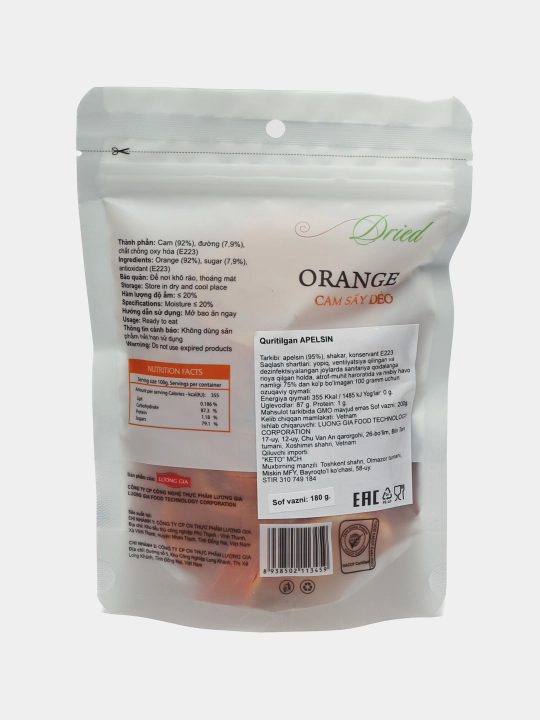 Apelsin quritilgan OHLA degidrogenlangan, 180 g