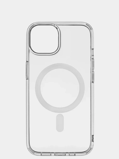Чехол MagSafe для iPhone 7, 8, XR, 12, 13, 14, 15 Pro, Max, mini, прозрачный, силиконовый - 