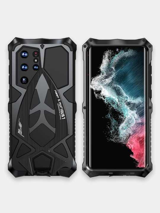 Samsung S22, 23, 24, 25 Ultra uchun Steel Guard zarbaga qarshi metall g'ilof