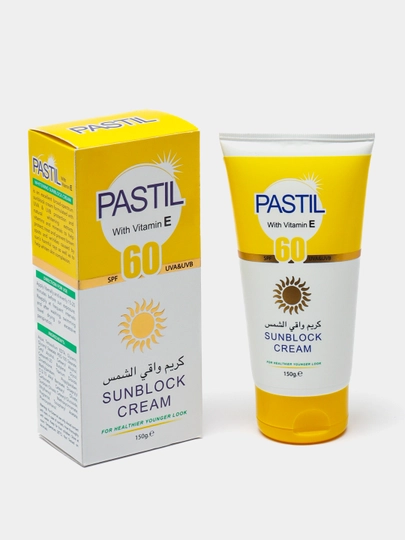 Крем солнцезащитный Pastil, с витамином Е SPF 60, 150 мл