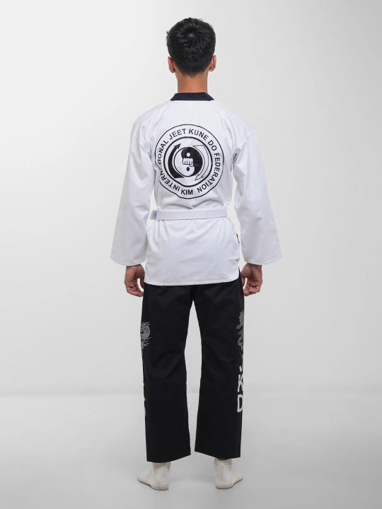 Djit kun do uchun kimono, usti oq, pasti qora