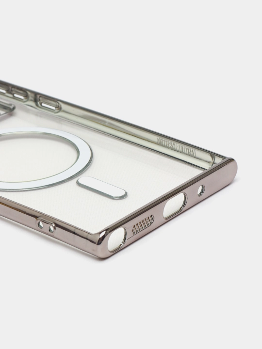 Чехол MagSafe для Samsung S20/21/22/23/24 Plus/Note/Fe/Ultra прозрачный, силиконовый