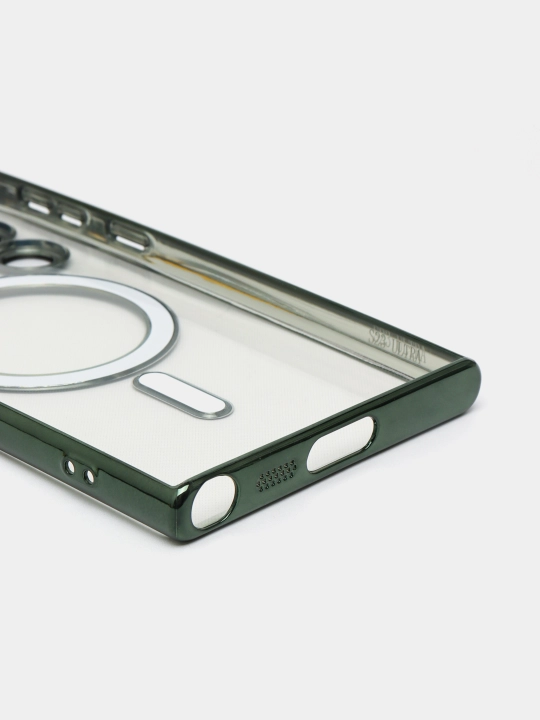 Чехол MagSafe для Samsung S20/21/22/23/24 Plus/Note/Fe/Ultra прозрачный, силиконовый