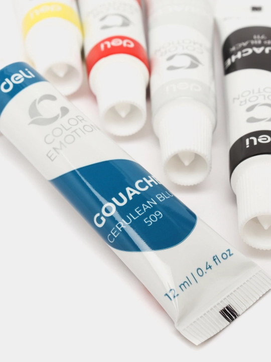 Краски гуашь, Deli, EC11 Color Emotion 5, 12 и 24 цветов