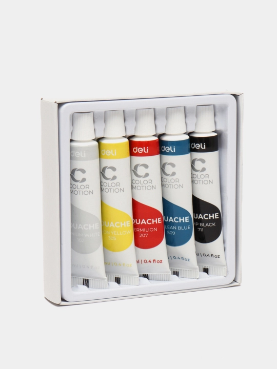 Краски гуашь, Deli, EC11 Color Emotion 5, 12 и 24 цветов