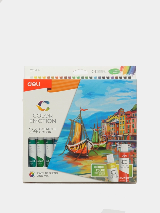 Краски гуашь, Deli, EC11 Color Emotion 5, 12 и 24 цветов