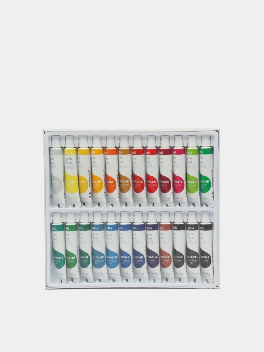 Краски гуашь, Deli, EC11 Color Emotion 5, 12 и 24 цветов