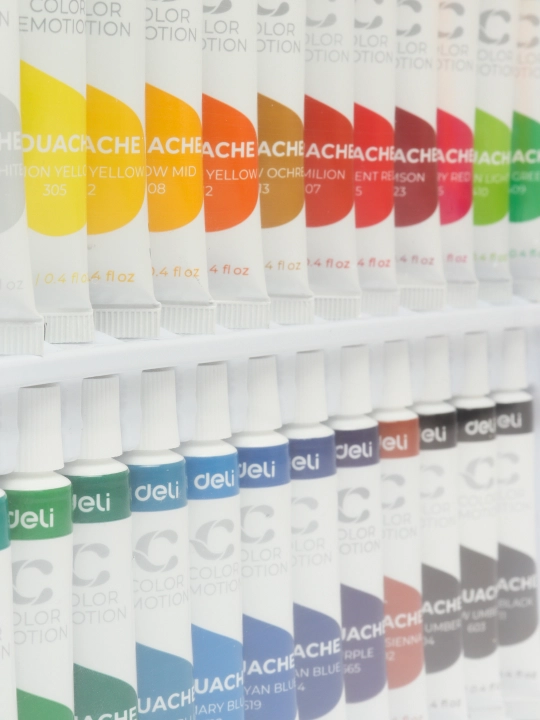 Краски гуашь, Deli, EC11 Color Emotion 5, 12 и 24 цветов
