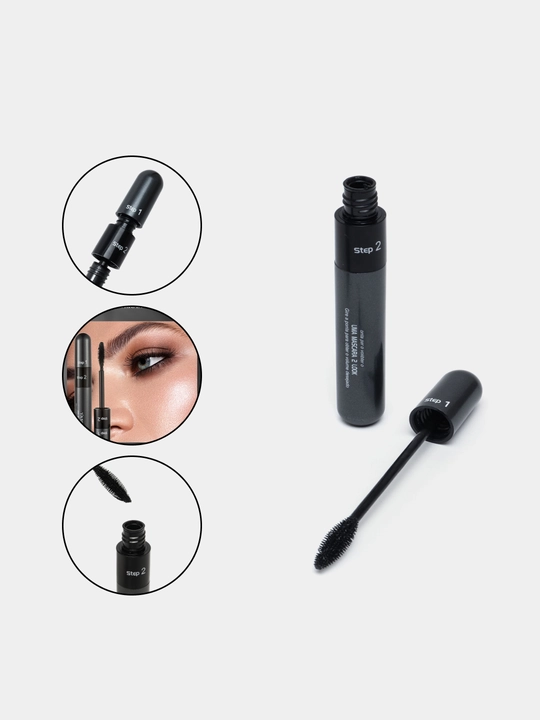 Kipriklar uchun tush 4D professional, suvga chidamli, qora, 2 ta cho'tka, 10 g