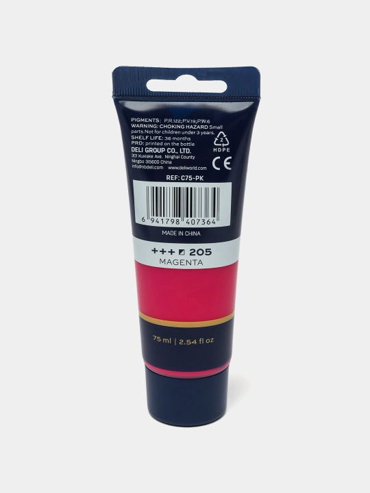 Tubali akril bo‘yoq, Deli, Finenolo EC75-CB, 75 ml