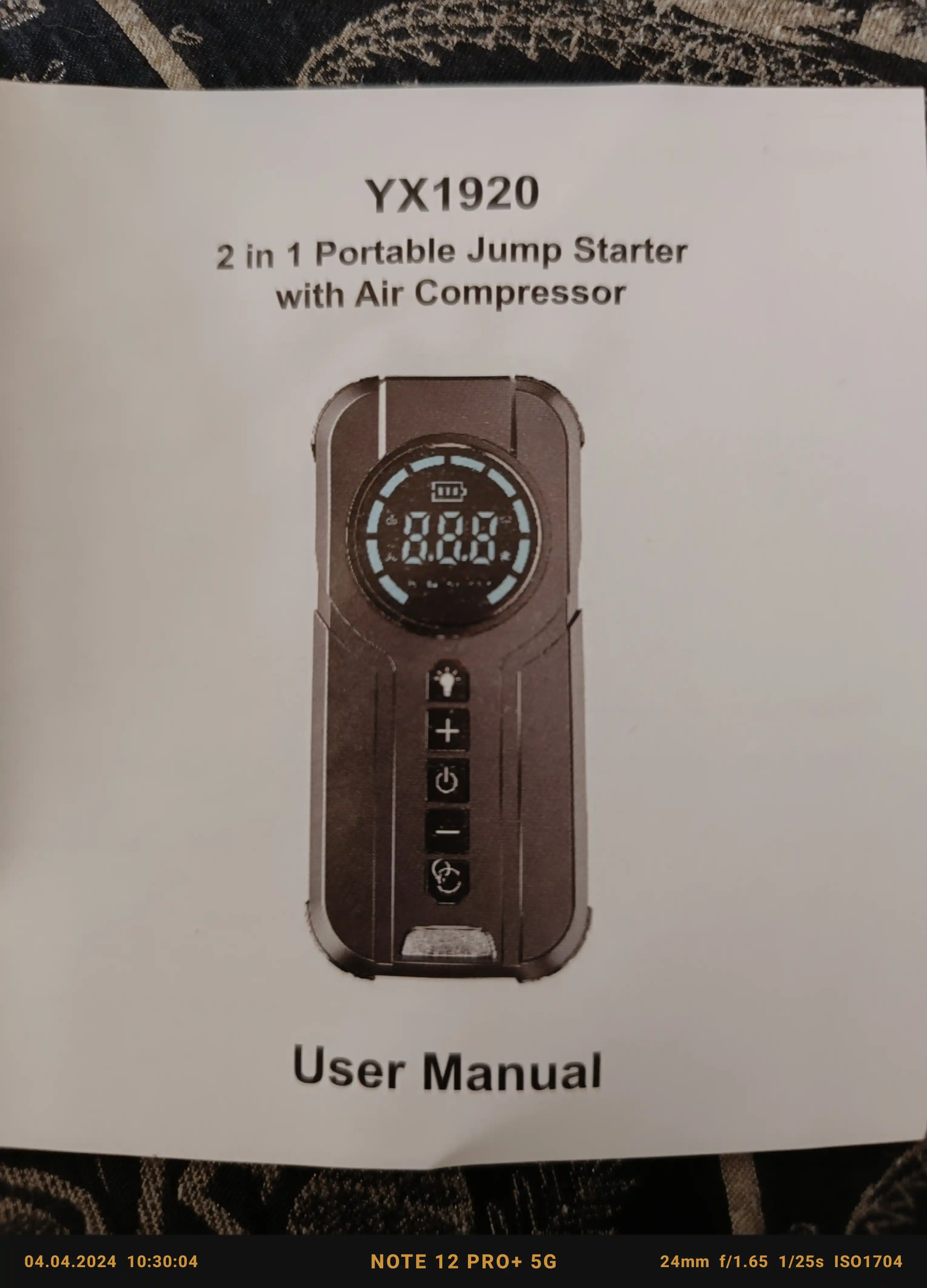 Avtomobil starter, quvvat banki, portativ kompressor, nasos