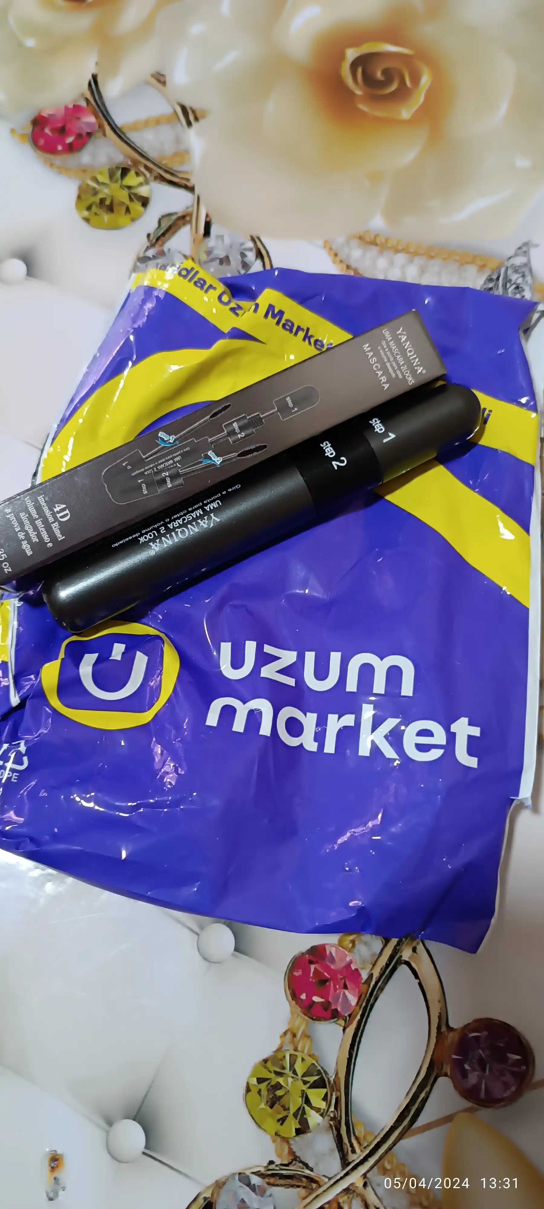 Kipriklar uchun tush 4D professional, suvga chidamli, qora, 2 ta cho'tka, 10 g