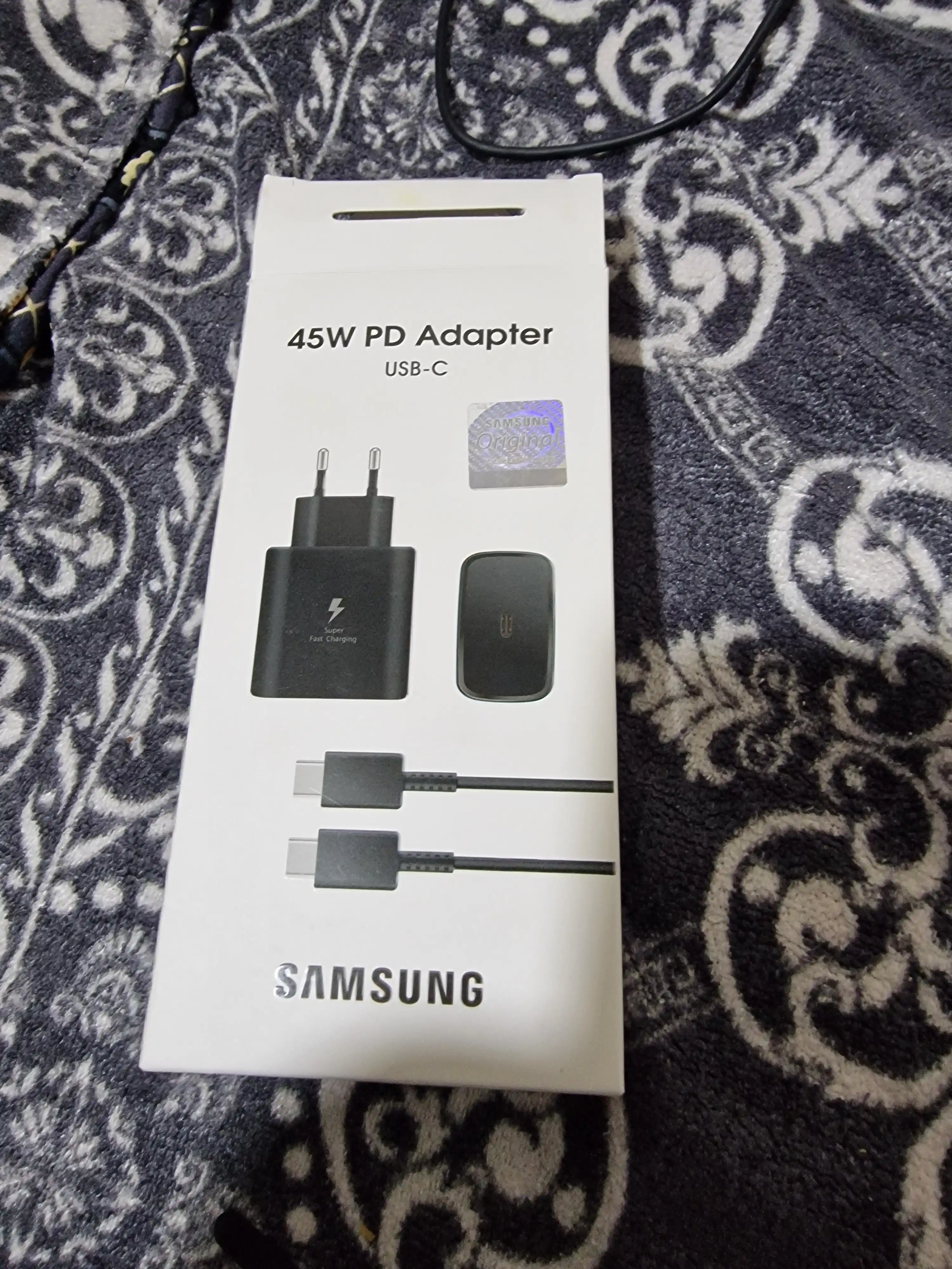 Адаптер для Samsung, зарядное устройство 45 Вт PD Fast Charger с кабелем Type-C 5A
