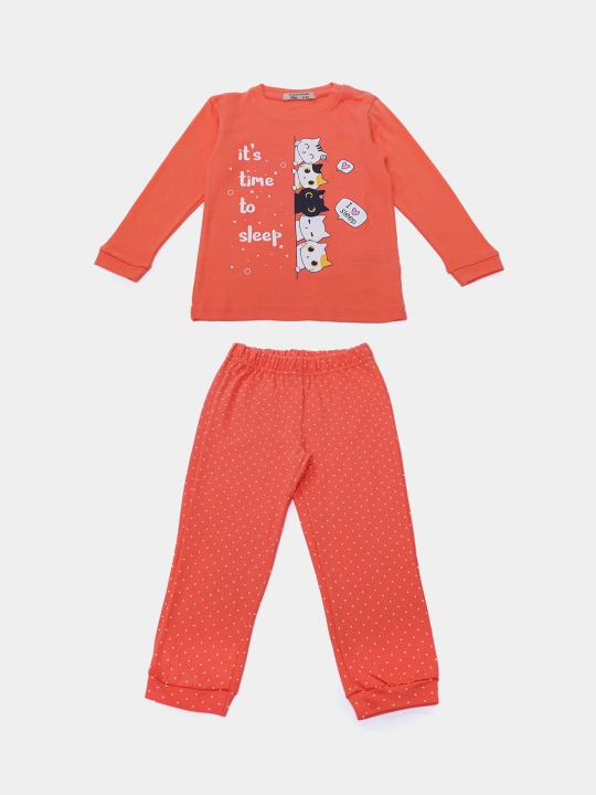 Qizchalar uchun interlok pijama,92% paxta, 8% laykra, 74–98