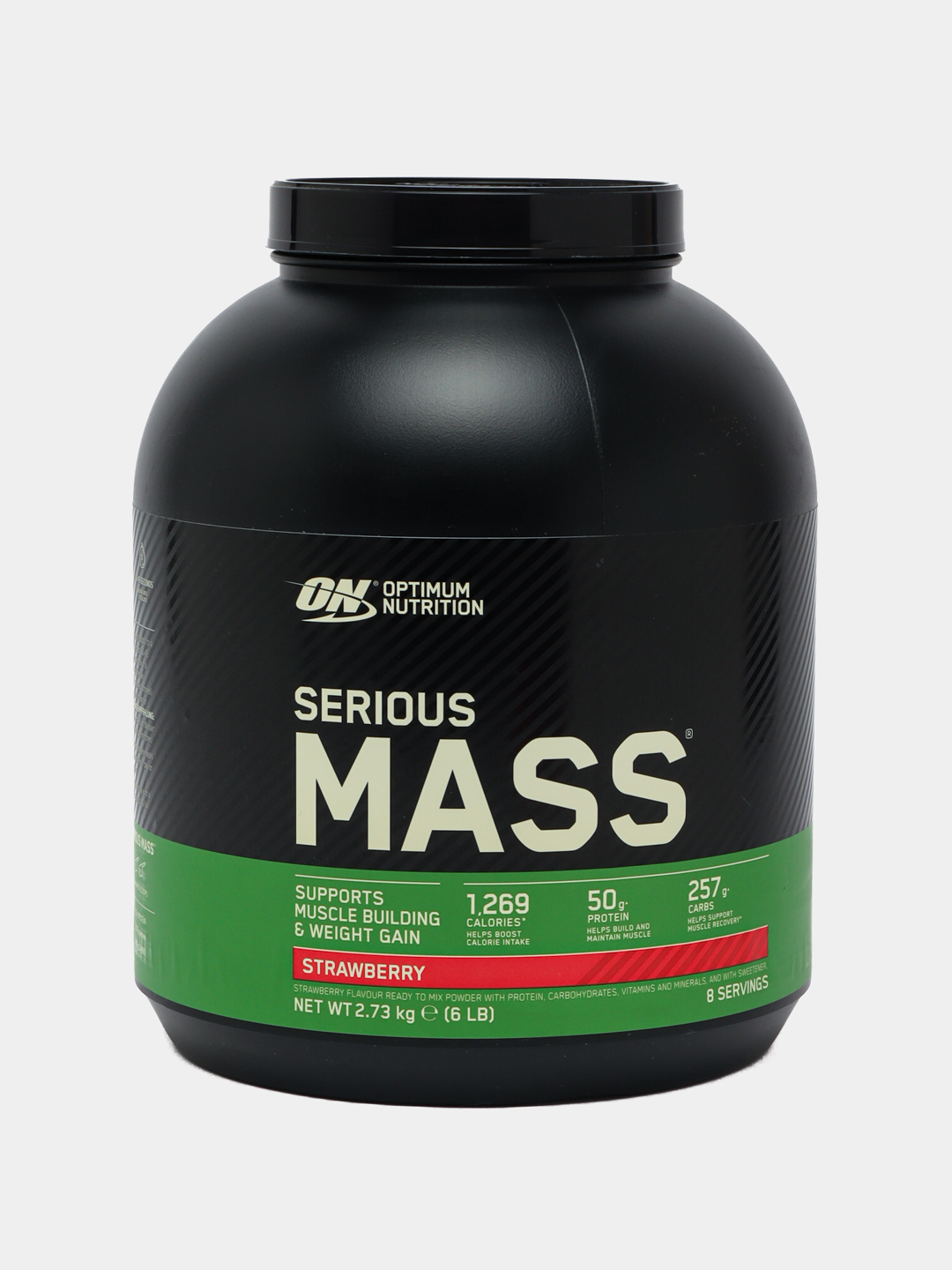 Optimum Nutrition Serious Mass, порошок для набора веса-клубника, 2.73 ...