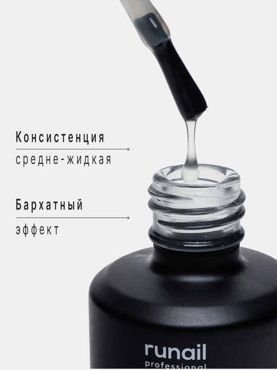 Mat top top Coat Soft Touch RUNAIL, yopishqoq qatlamsiz, 15 ml