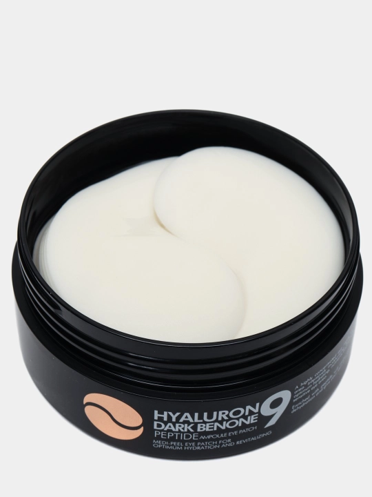 Ko'z uchun patchlar, MEDIPEEL+, Hyaluron Peptide 9, Aqua, Cica, Rose, Volume lifting, Dark benone, 60 dona