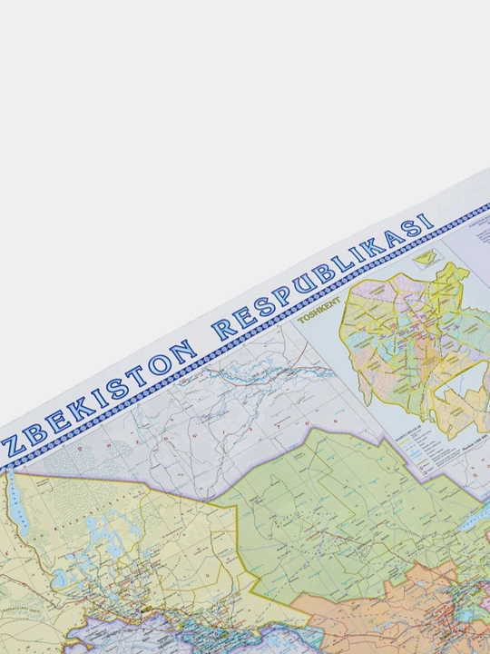 Плакат: Карта узбекистана - подробная векторная иллюстрация