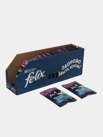 Влажный корм Felix для кошек, Ягненок в желе, 75 г, 26 шт в упаковке
