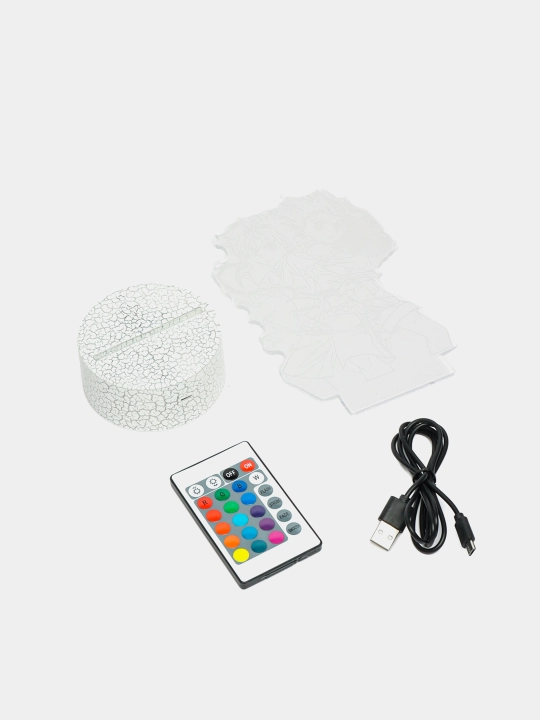 Anime Hunter HxH, pultli 3D chiroq, LED RGB yoritgich va USB
