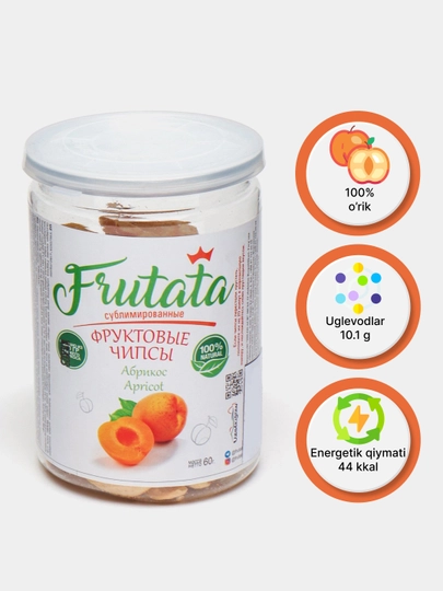 Абрикос, 60 г, Frutata, Фруктовые чипсы — FFCHIPS-ORIKBIG
