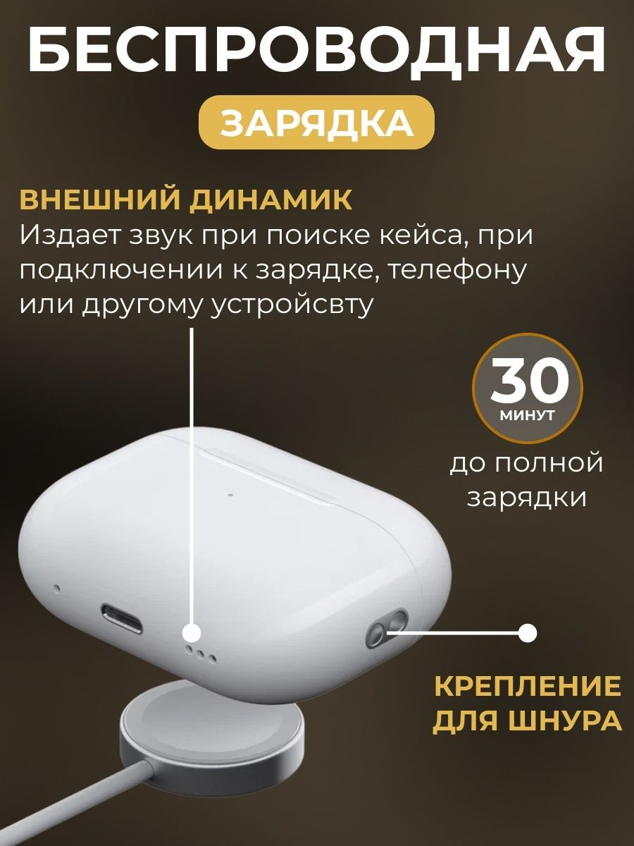 Беспроводные AIR наушники Pods Pro 2 Premium, сенсорные, с беспроводной  зарядкой купить по низким ценам в интернет-магазине Uzum (997518)