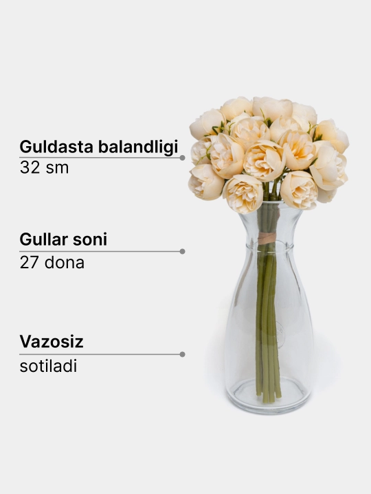 Sun’iy gullar pion va atirgullar