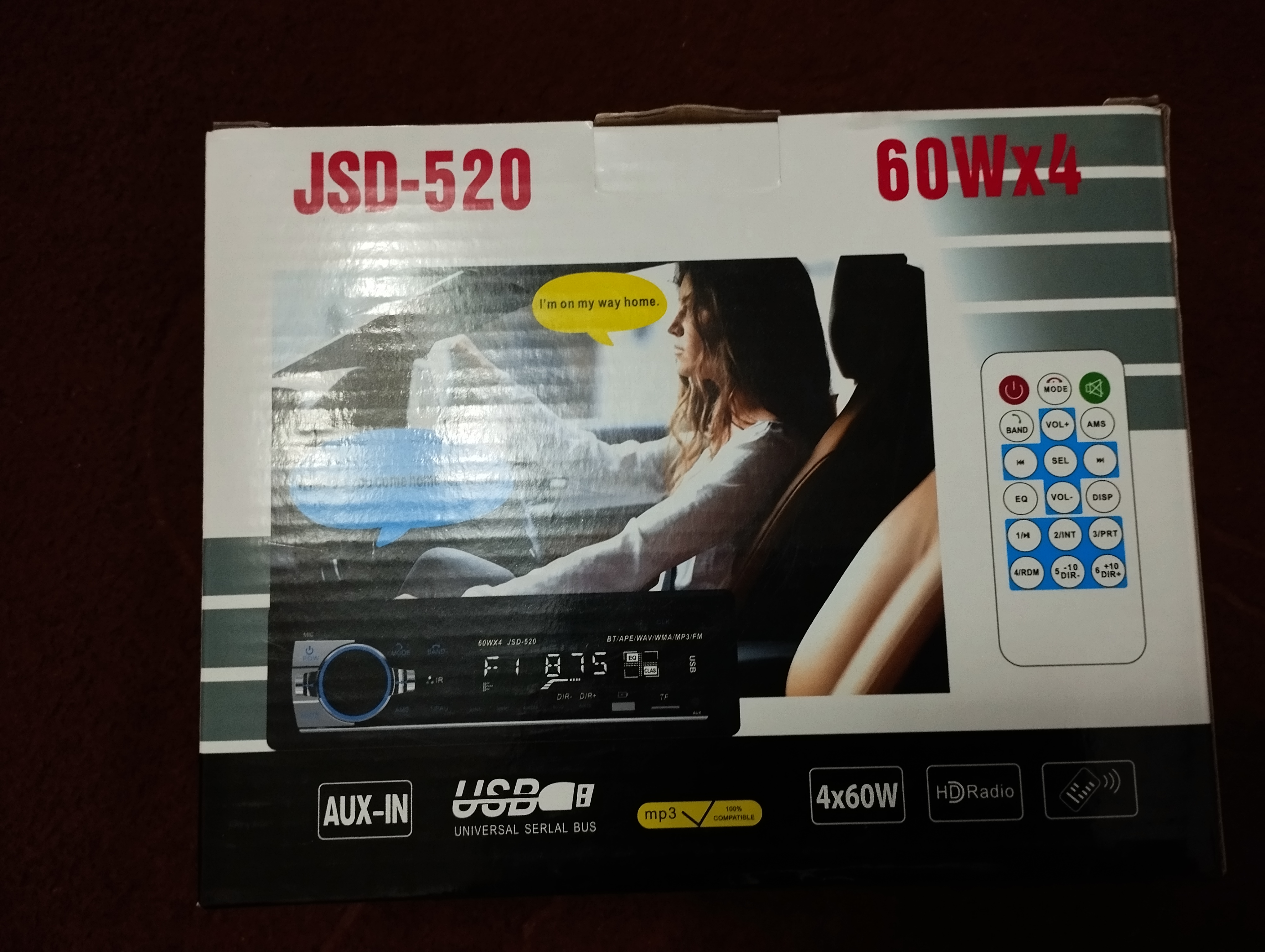 Avtomobil radiosi JSD 520 SD va USB Bluetooth AUX bilan