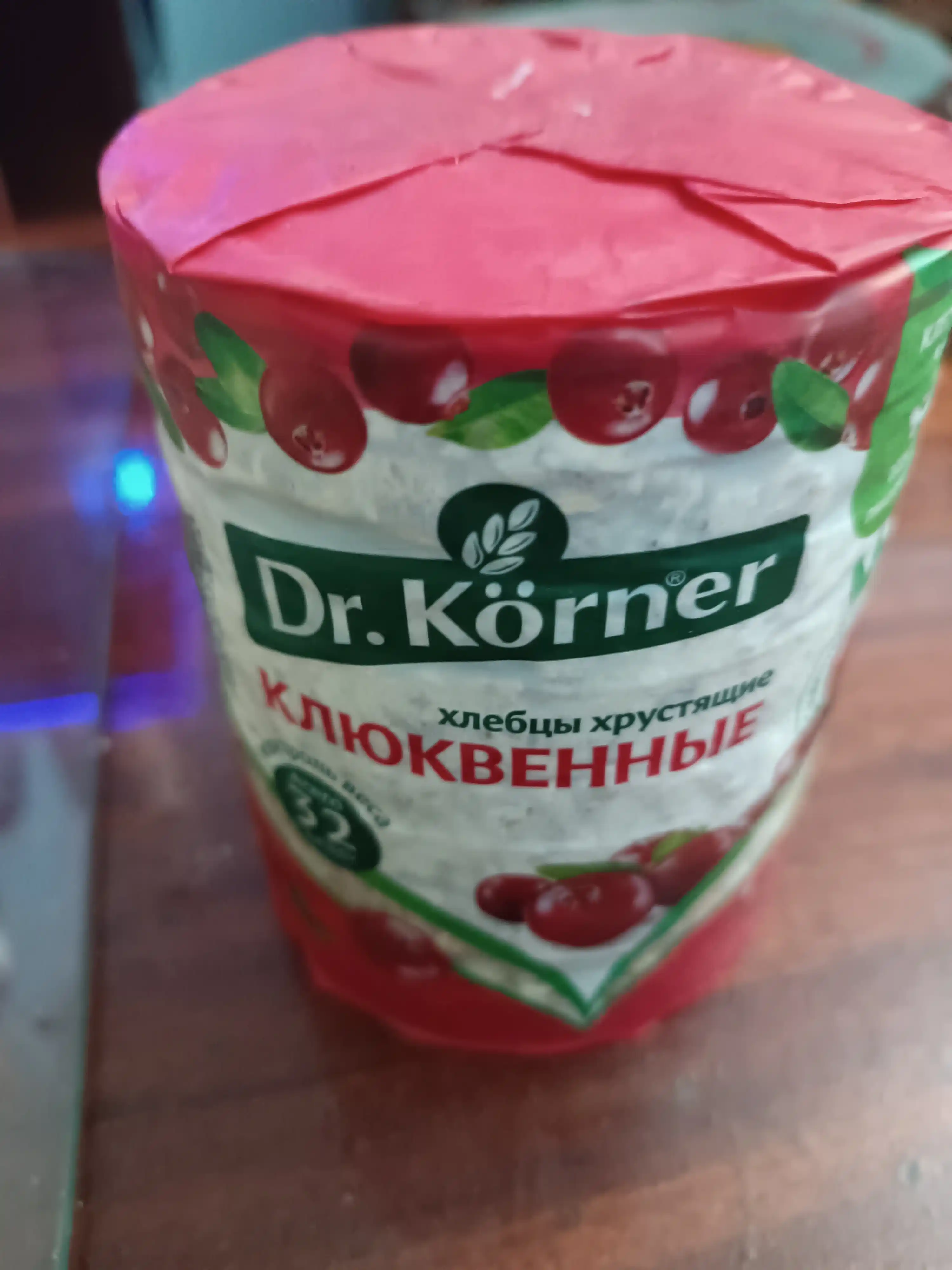 Qarsildoq nonlar Dr.Korner, klyukva, shakarsiz, 100 g