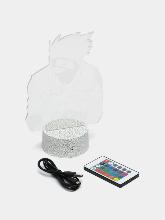 Аниме Наруто, 3D светильник ночник с пультом Naruto, LED RGB подсветкой и USB, подарок