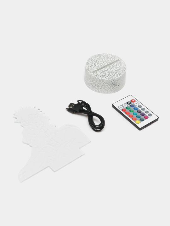 Аниме Наруто, 3D светильник ночник с пультом Naruto, LED RGB подсветкой и USB, подарок